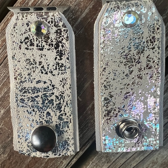 Mermaid.cream leather Apple Watch bow band similiar to spark*l - Picture 3 of 8